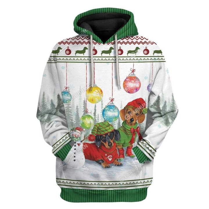 MysticLife Ugly Dachshund Through The Snow Christmas Custom T-Shirts Hoodies Apparel