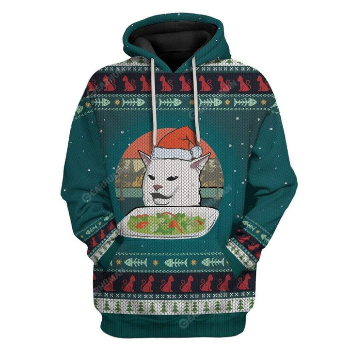 MysticLife Ugly Christmas Cat Custom T-shirt - Hoodies Apparel