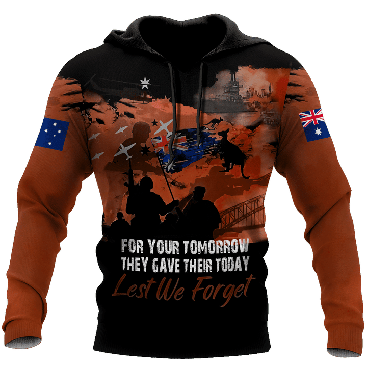 Mystic Life Premium Unisex Hoodie Brown Lest We Forget Anzac Day ML