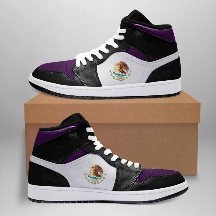 Mexico High Top Shoes Retro High Court Purple White (Women's/Men's) A7