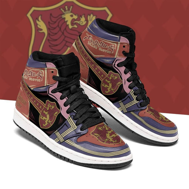 Crimson Lion Magic Knight Shoes Black Clover Anime Sneakers Air Jordan Shoes Sport