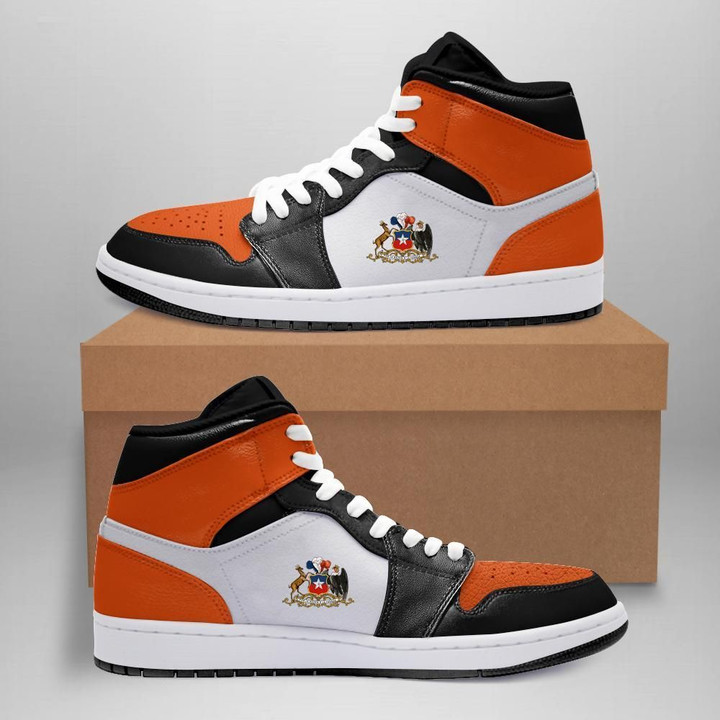 Chile (Special Version) High Top Sneakers Shoes Satin Shattered Backboard Orange (Women/Men) A7