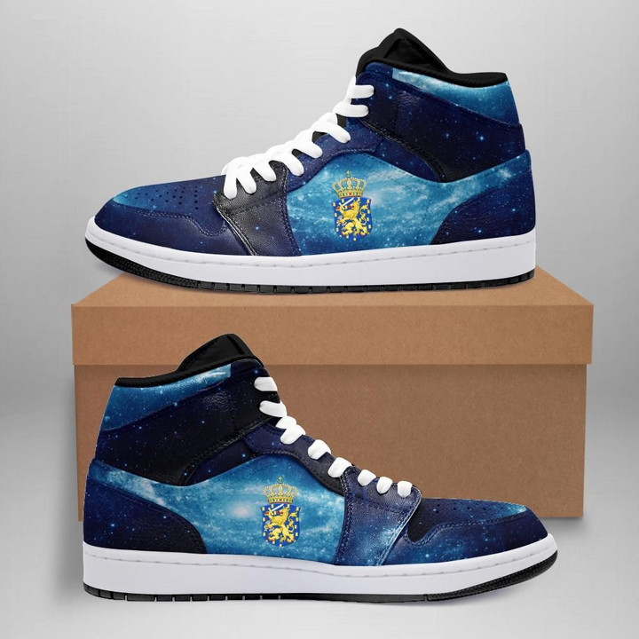 The Netherlands High Top Sneakers Shoes Blue Galaxy (Women's/Men's) A7