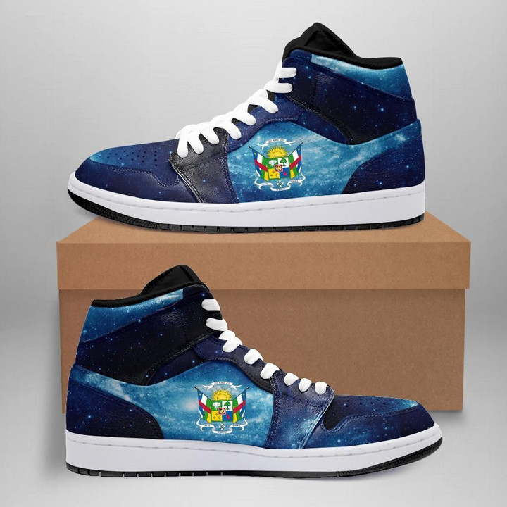 Central African Republic High Top Sneakers Shoes Blue Galaxy (Women's/Men's) A7