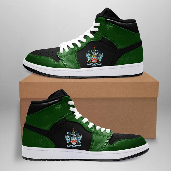 Saint Kitts and Nevis High Top Sneakers Shoes Pine Green 2.0 (Women/Men) A7