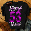 Personalized Birthday Outfit Blessed For 53 Years - Shirts Women Birthday T Shirts Summer Tops Beach T Shirts