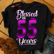 Personalized Birthday Outfit Blessed For 55 Years - Shirts Women Birthday T Shirts Summer Tops Beach T Shirts