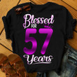 Personalized Birthday Outfit Blessed For 57 Years - Shirts Women Birthday T Shirts Summer Tops Beach T Shirts