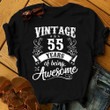 Personalized Birthday Outfit Vintage 55 Years Of Being Awesome - Shirts Women Birthday T Shirts Summer Tops Beach T Shirts