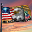 One Nation Under God Christian Cross American Flag TPT119GF - 1