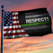 Respect Thin Green Line Inside American Flag Honoring Veterans Day Patio And Garden Decor - 1