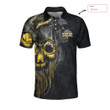 Personalized Name Shut Up And Bowl Golden Skull 3D Polo Shirt - 3