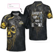 Personalized Name Shut Up And Bowl Golden Skull 3D Polo Shirt - 2