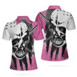 Blade Ladies Golf Pink Short Sleeve Women Polo Shirt Skull Golf Shirt For Women Unique Female Goff Gift - 5