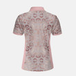 Rose Gold Leopard Print V2 Short Sleeve Women Polo Shirt - 2