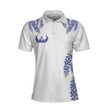 Elegant Bluebonnet Flower For Texas Golfer Short Sleeve Women Polo Shirt White Texas Golf Shirt For Ladies - 1
