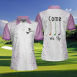 Come We Fly Golf Short Sleeve Women Polo Shirt Witch Halloween Golf Shirt For Ladies - 4