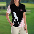 Golf Girl In Black And Pink Plaid Pattern Golf Short Sleeve Women Polo Shirt Unique Golf Shirt For Ladies - 3