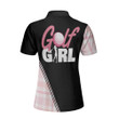 Golf Girl In Black And Pink Plaid Pattern Golf Short Sleeve Women Polo Shirt Unique Golf Shirt For Ladies - 2