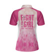Fight Like A Girl Breast Cancer Awareness Short Sleeve Women Polo Shirt - 2