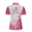 This Girls Got Drive Pink Golf Short Sleeve Women Polo Shirt Pink Pattern Golfing Shirt  Female Golf Gift - 2