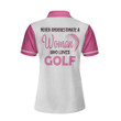 Never Underestimate A Woman Who Loves Golf Short Sleeve Women Polo Shirt - 2