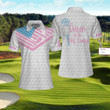 Personalize Queen Of The Golf Course Golf Custom Short Sleeve Women Polo Shirt Golf Texture American Flag Polo Shirt For Ladies - 3