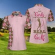 Some Girls Play With Dolls Real Girls Play Golf Short Sleeve Women Polo Shirt Argyle Pattern Shirt For Ladies - 4