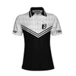 Swing Swear Repeat Custom Short Sleeve Women Polo Shirt Black And White Golf Shirt For Female Players - 3