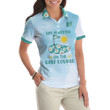 Life Is Better On The Golf Course Golf Girl Short Sleeve Women Polo Shirt Light Blue Tie Dye Golf Shirt For Ladies - 3