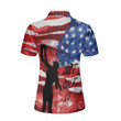 American Golfer Just Golf It V2 Short Sleeve Women Polo Shirt American Flag Golf Shirt For Ladies - 2