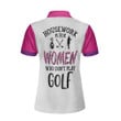 Housework Is For Women Who Dont Play Golf Short Sleeve Women Polo Shirt White And Pink Argyle Pattern Golf Shirt For Ladies - 2