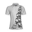 Golf Ball Texture With Skull Golf Short Sleeve Women Polo Shirt Black And White Skull Golf Shirt For Ladies - 1