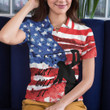 American Golfer Just Golf It V2 Short Sleeve Women Polo Shirt American Flag Golf Shirt For Ladies - 4