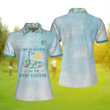Life Is Better On The Golf Course Golf Girl Short Sleeve Women Polo Shirt Light Blue Tie Dye Golf Shirt For Ladies - 5