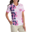 Never Underestimate A Dog Mom Golf Girl Short Sleeve Women Polo Shirt Pink Argyle Pattern Golf Shirt Golf Gift For Dog Lovers - 3