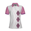 Never Underestimate An Old Woman With A Golf Club Golf Short Sleeve Women Polo Shirt White And Pink Golf Shirt For Ladies - 1