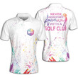 Golf Never Underestimate An Old Woman White Short Sleeve Woman Polo Shirt - 2