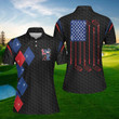 Love Golf American Flag Women Polo Shirt Black Version - 1