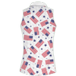Sleeveless Polo Shirt For Golf Patriot Day Flags Golf Women Sleeveless Zip Polo Shirt V2