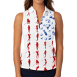 Sleeveless Polo Shirt For Golf Patriot Day Flags Golf Set Golf Women Sleeveless Zip Polo Shirt