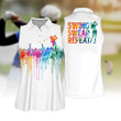 Swing Swear Repeat Funny Golf Sleeveless Polo Shirt Sleeveless Zipper Polo Shirt or Long Sleeve Polo Shirt