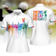 Swing Swear Repeat Funny Golf Sleeveless Polo Shirt Sleeveless Zipper Polo Shirt or Long Sleeve Polo Shirt