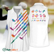Golf Friends Flamingo Watercolor Sleeveless Polo Shirt Sleeveless Zipper Polo Shirt or Long Sleeve Polo Shirt