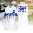 Blue Marble Swing Swear Repeat Sleeveless Polo Shirt Sleeveless Zipper Polo Shirt or Long Sleeve Polo Shirt