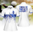 Blue Marble Swing Swear Repeat Sleeveless Polo Shirt Sleeveless Zipper Polo Shirt or Long Sleeve Polo Shirt