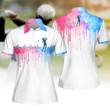 Golf Heart Beat Watercolor Sleeveless Polo Shirt Sleeveless Zipper Polo Shirt or Long Sleeve Polo Shirt