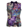 Cat Psychedelic Purple Style - Womens Polo Shirt - 1