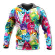 Cat Colorful Little Cute Kitten Happy Life - Gift For Hoodie Zipper Hoodie Shirt