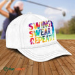 Tie-dye Addicted swing swear repeat V2 Golfer Gift Caps For Women